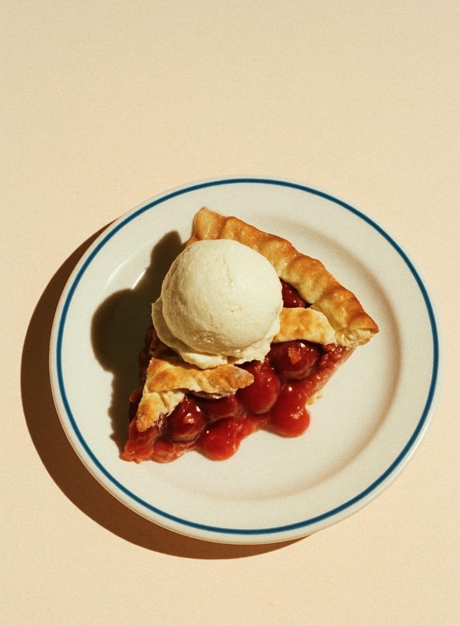 Cherry pie food styling
