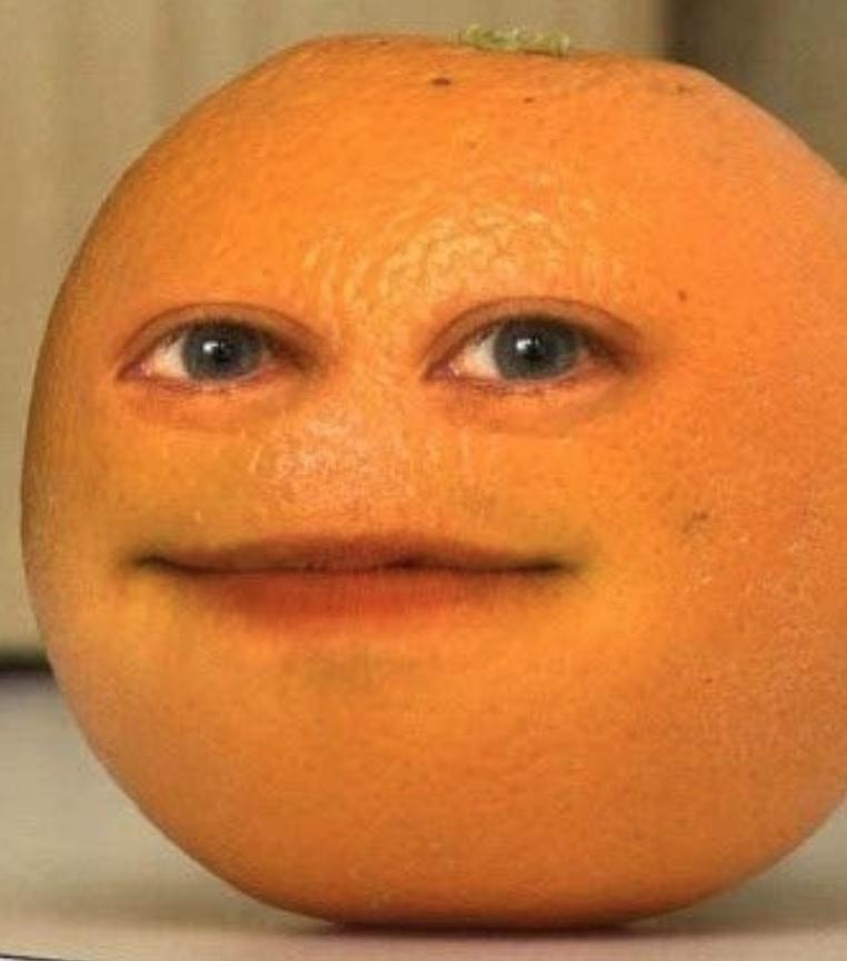 Orange with face